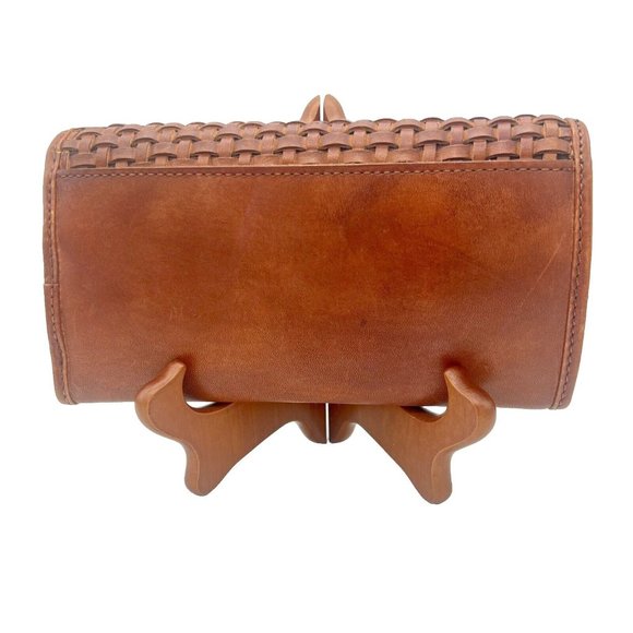 Patricia Nash Terresa Wallet Brown Rust Woven Leather Classic Preppy - Picture 3 of 8